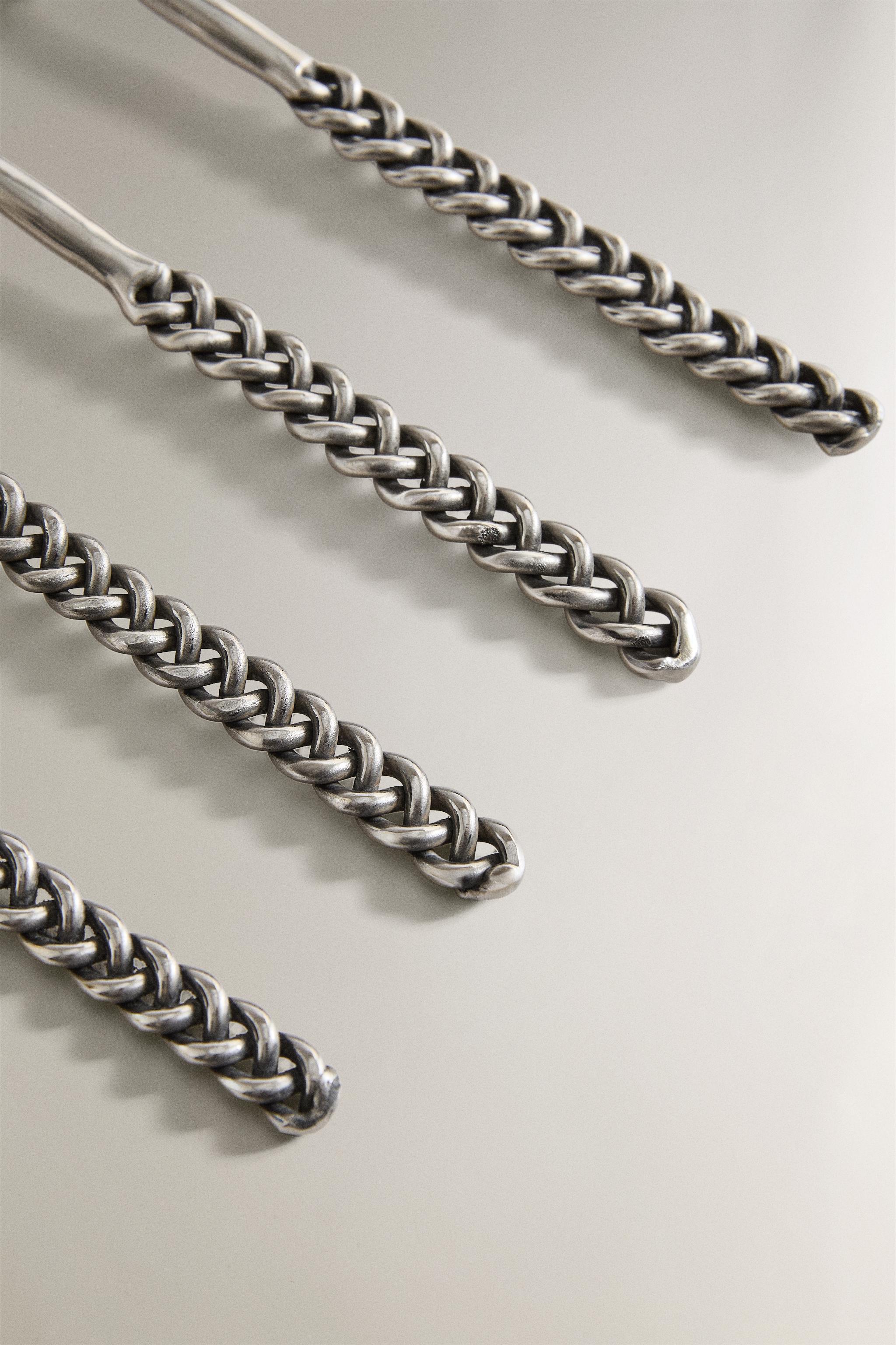 PACK OF DESSERT SPOONS WITH BRAIDED METAL HANDLES (PACK OF 4)